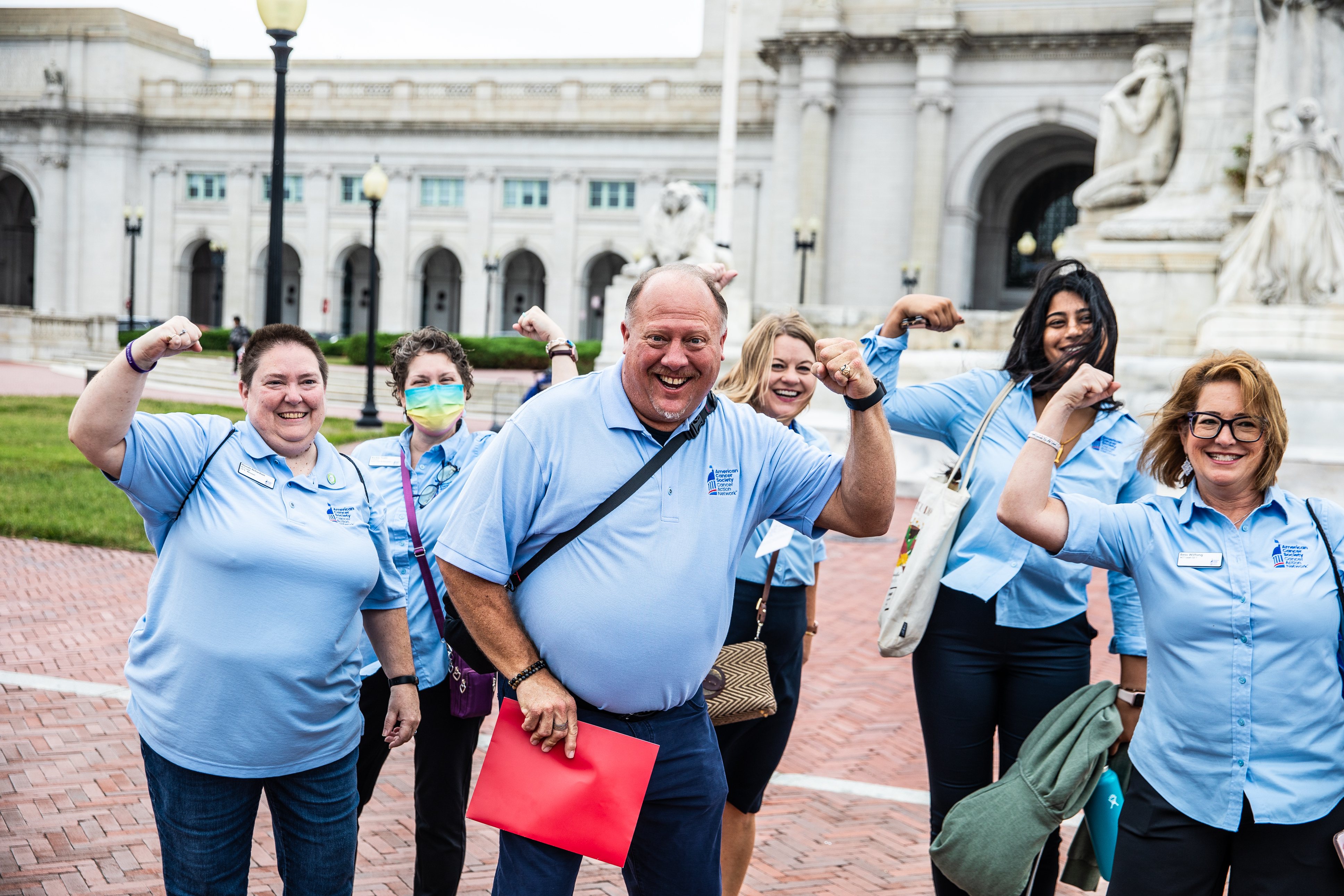 volunteers outside of union station