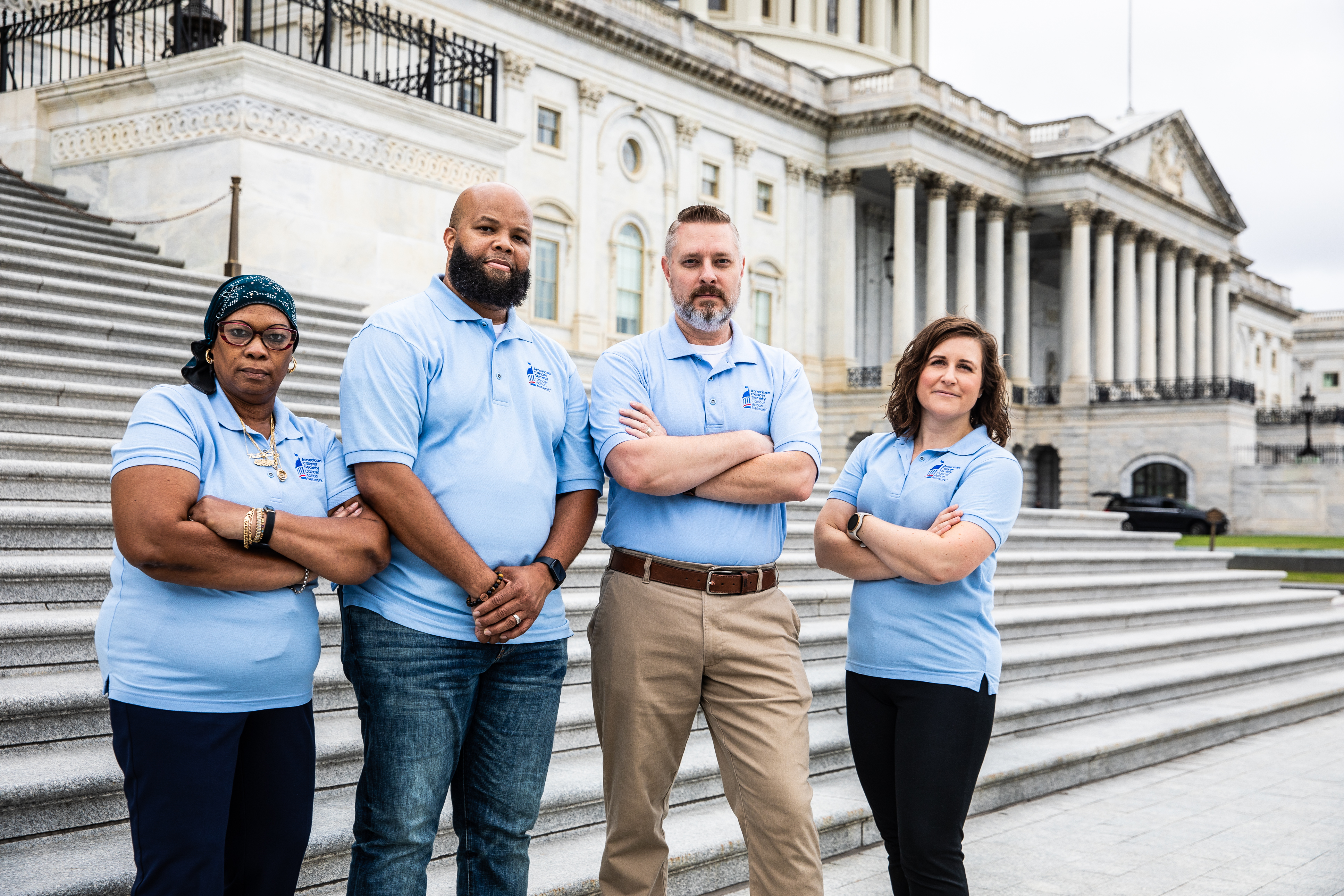 volunteers outside of the capitol