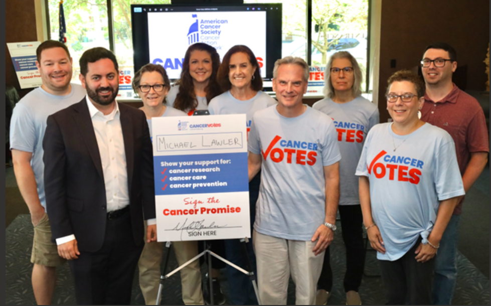 volunteers at cancer votes event