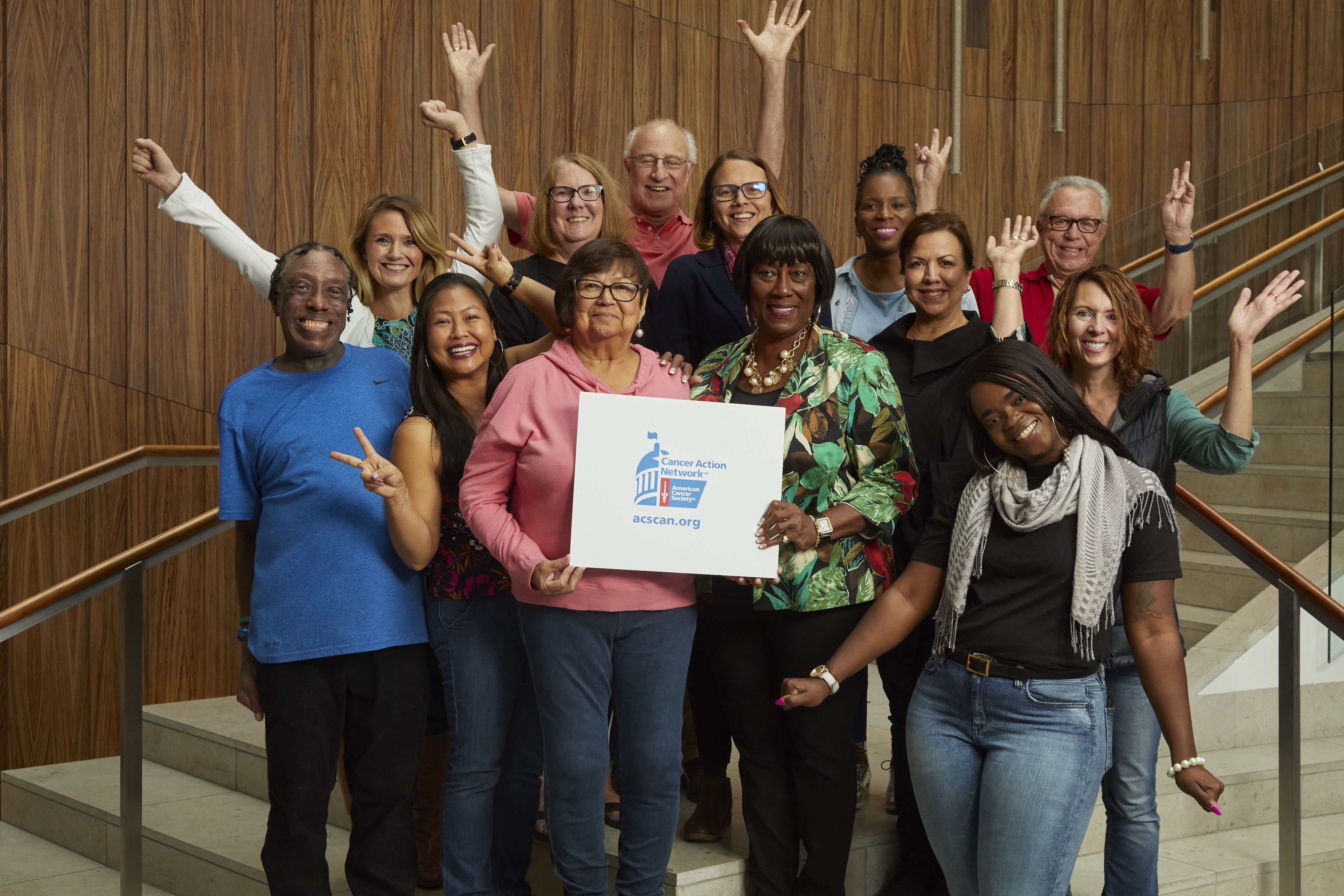 volunteers celebrating