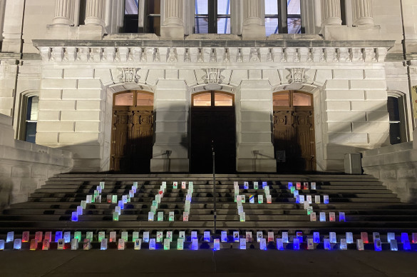 Lights of Hope tribute bags on display