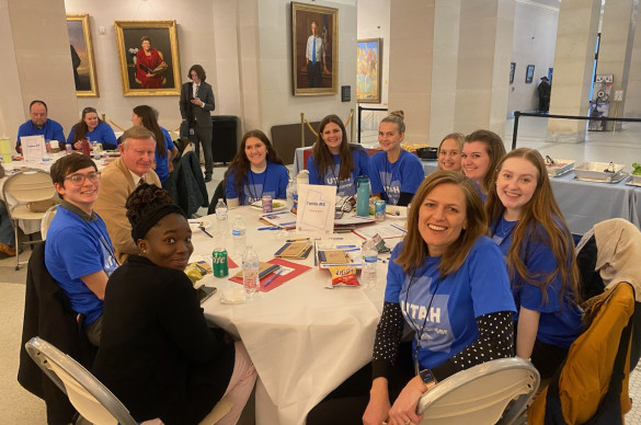 group of volunteers at cancer action day